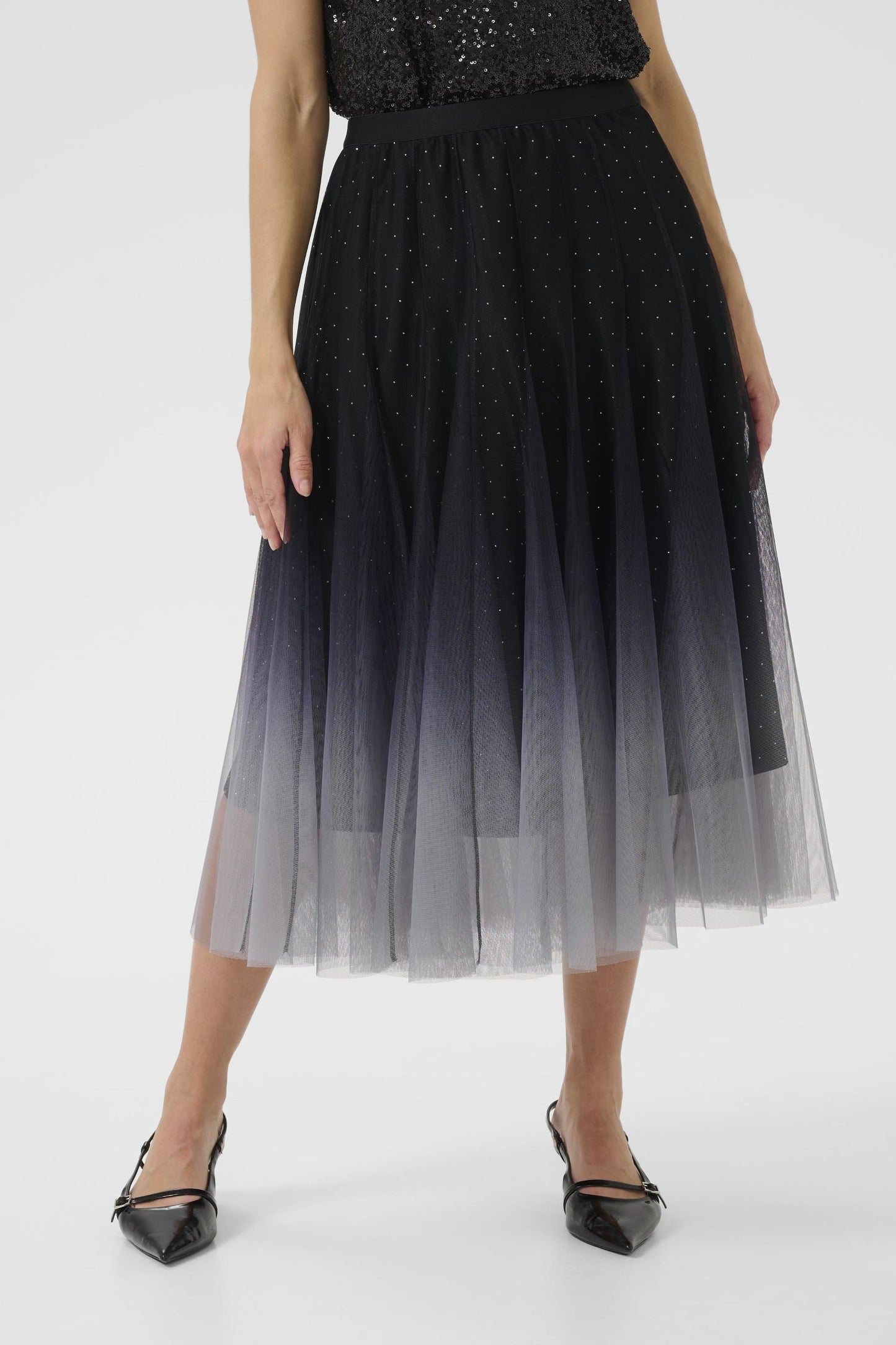 Cream, Glittery Mesh Hame