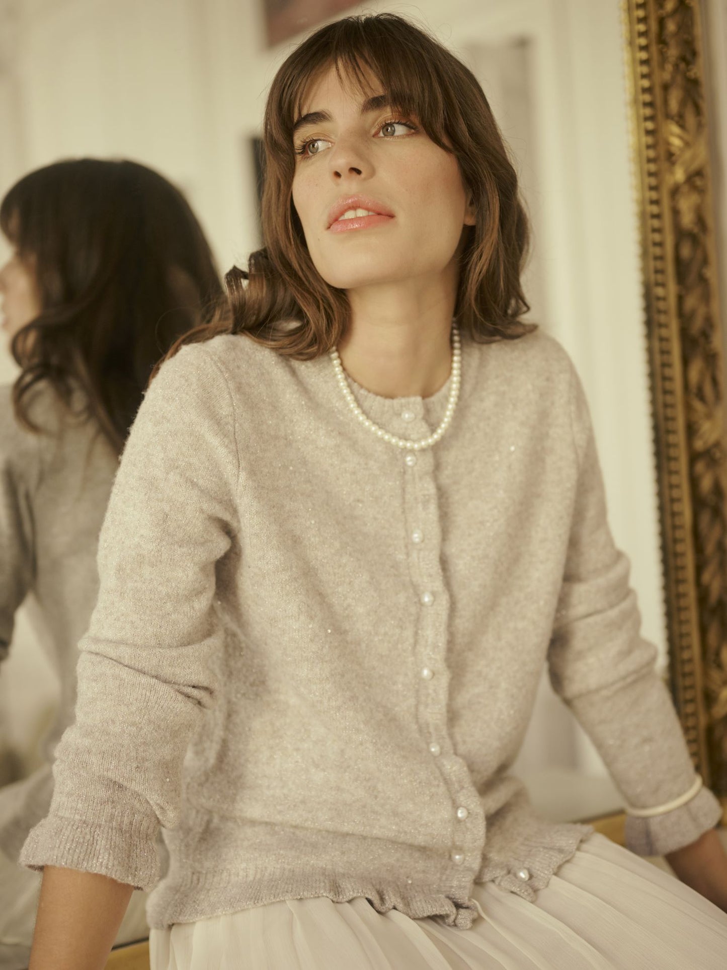 Cream, Jolly Knit Cardigan