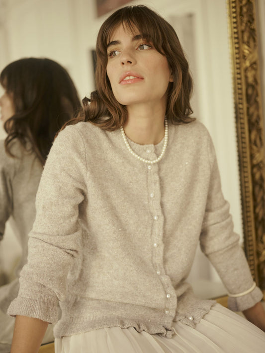 Cream, Jolly Knit Cardigan