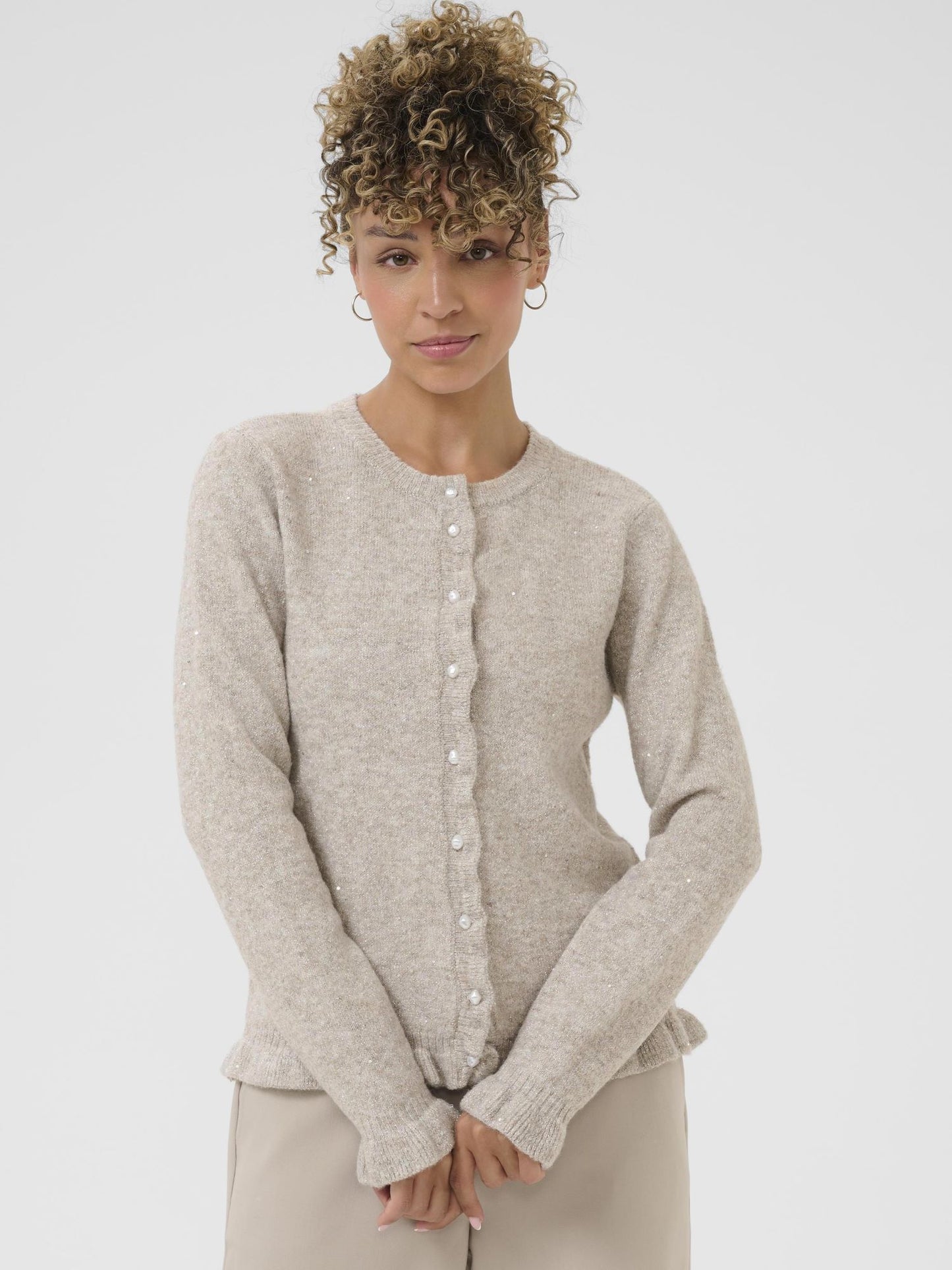 Cream, Jolly Knit Cardigan